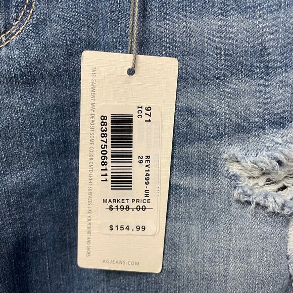 NWT Adriano Goldschmied Midi Ankle Mid Rise Legging Distressed Wash Denim 29 - Picture 7 of 9